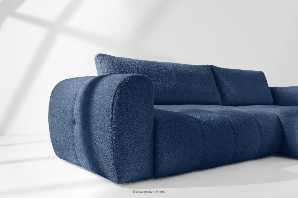 LIRA Ecksofa Boucle im Japandi-Stil marineblau rechts marineblau - Foto 13
