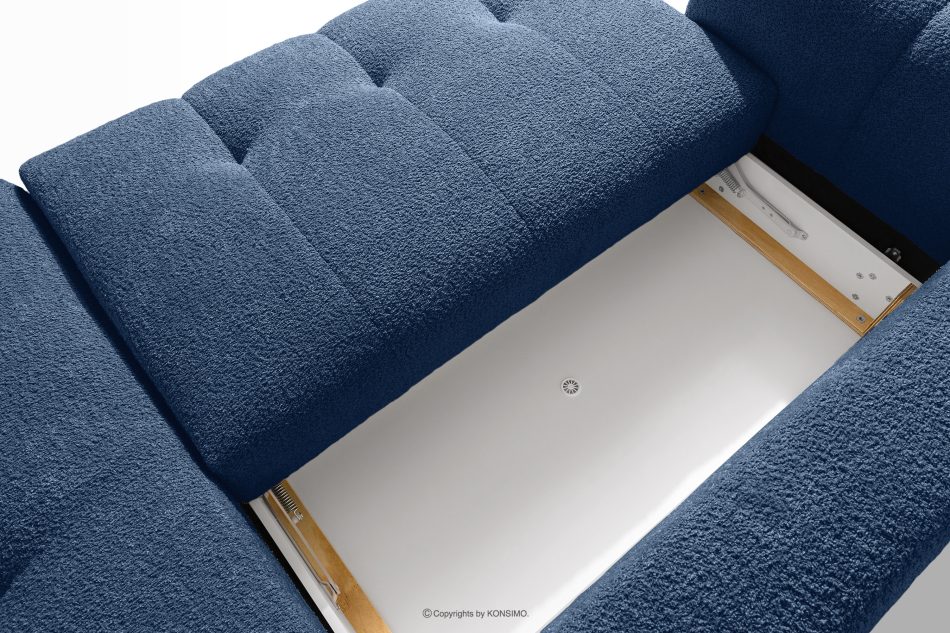 LIRA Ecksofa Boucle im Japandi-Stil marineblau rechts marineblau - Foto 15