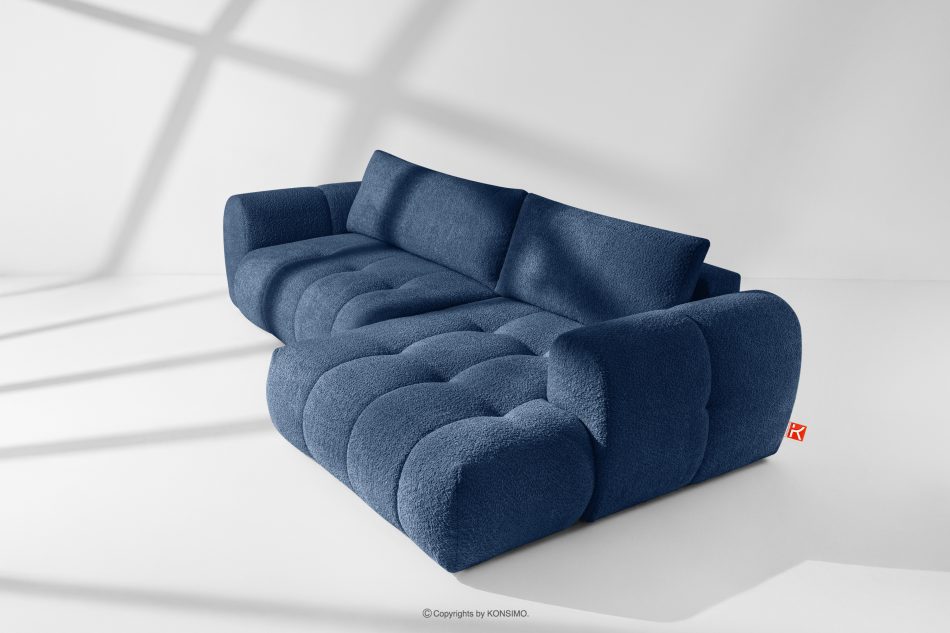 LIRA Ecksofa Boucle im Japandi-Stil marineblau rechts marineblau - Foto 18