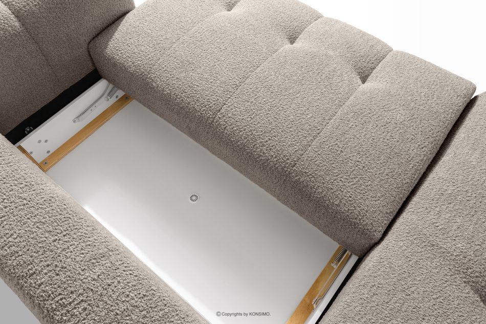 LIRA Ecksofa aus Bouclé-Stoff grau links grau - Foto 15