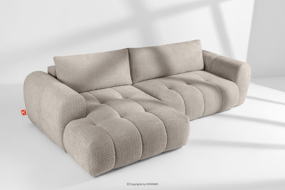 LIRA Ecksofa aus Bouclé-Stoff grau links grau - Foto 1