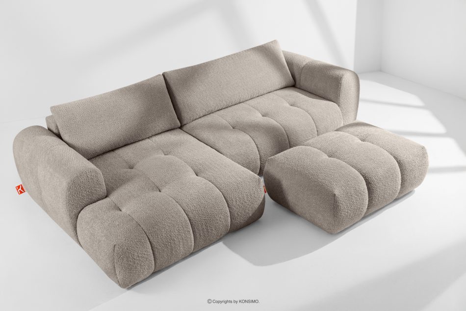 LIRA Ecksofa aus Bouclé-Stoff grau links grau - Foto 19