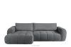 Ecksofa Boucle im Japandi-Stil dunkelgrau links