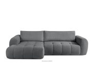 Ecksofa Boucle im Japandi-Stil dunkelgrau links