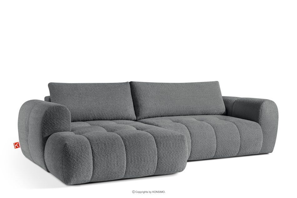 LIRA Ecksofa Boucle im Japandi-Stil dunkelgrau links dunkelgrau - Foto 3