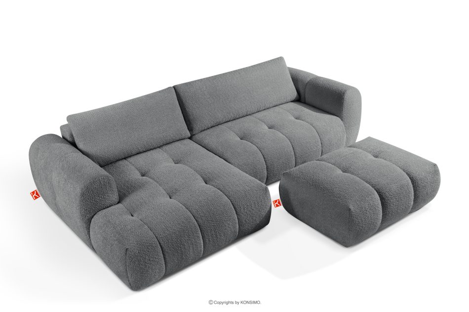 LIRA Ecksofa Boucle im Japandi-Stil dunkelgrau links dunkelgrau - Foto 6