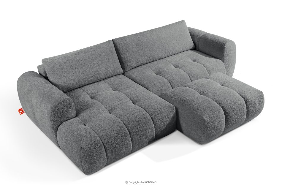 LIRA Ecksofa Boucle im Japandi-Stil dunkelgrau links dunkelgrau - Foto 7