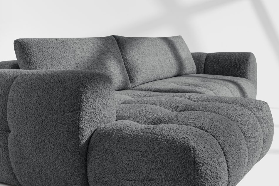 LIRA Ecksofa Boucle im Japandi-Stil dunkelgrau links dunkelgrau - Foto 11