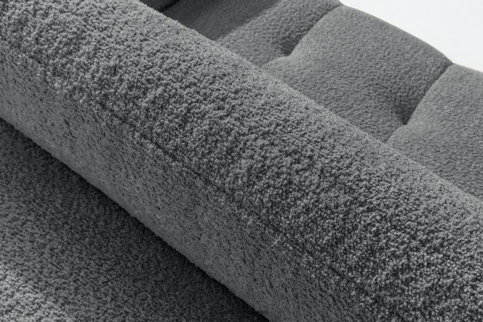 LIRA Ecksofa Boucle im Japandi-Stil dunkelgrau links dunkelgrau - Foto 12