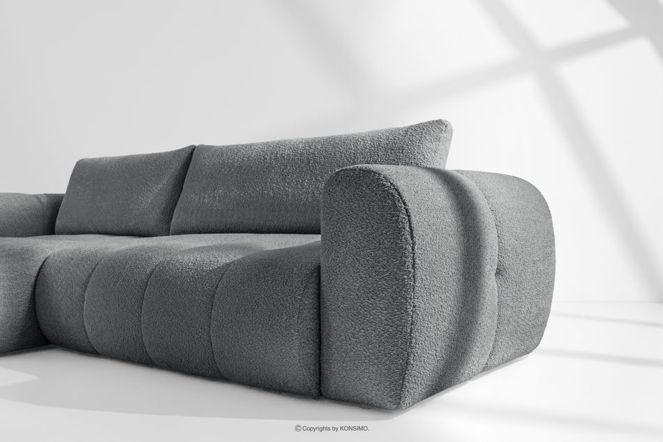 LIRA Ecksofa Boucle im Japandi-Stil dunkelgrau links dunkelgrau - Foto 13