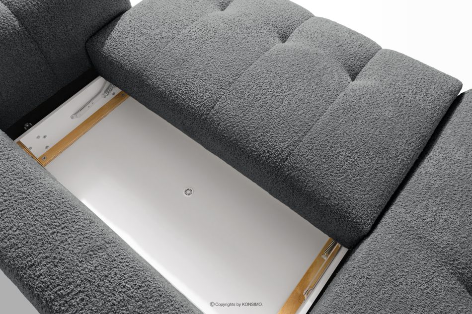 LIRA Ecksofa Boucle im Japandi-Stil dunkelgrau links dunkelgrau - Foto 15