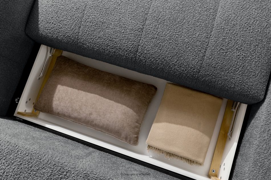 LIRA Ecksofa Boucle im Japandi-Stil dunkelgrau links dunkelgrau - Foto 16