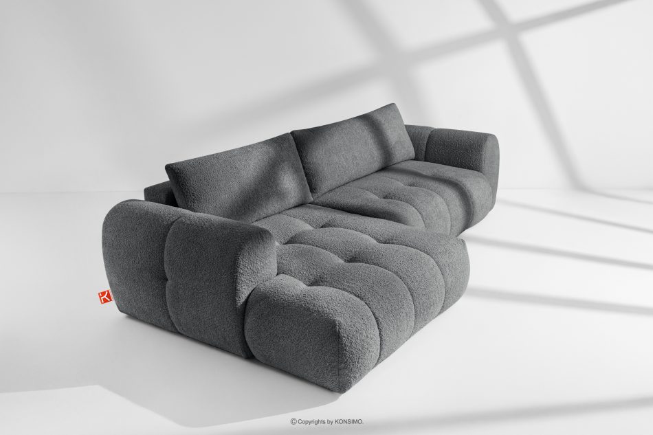 LIRA Ecksofa Boucle im Japandi-Stil dunkelgrau links dunkelgrau - Foto 18