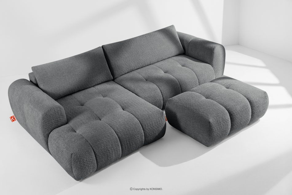 LIRA Ecksofa Boucle im Japandi-Stil dunkelgrau links dunkelgrau - Foto 19