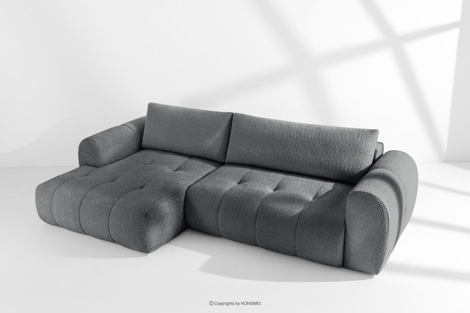 LIRA Ecksofa Boucle im Japandi-Stil dunkelgrau links dunkelgrau - Foto 20