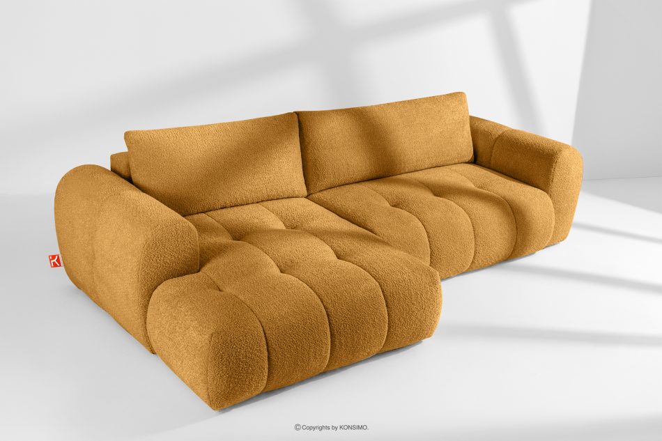 LIRA Ecksofa Boucle im Japandi-Stil honigfarben links honigfarben - Foto 1