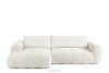 Ecksofa aus Boucle-Stoff weiß links