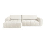 Ecksofa aus Boucle-Stoff weiß links