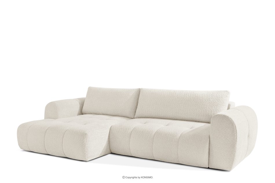 LIRA Ecksofa aus Boucle-Stoff weiß links weiß - Foto 2