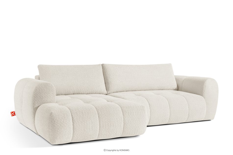 LIRA Ecksofa aus Boucle-Stoff weiß links weiß - Foto 3