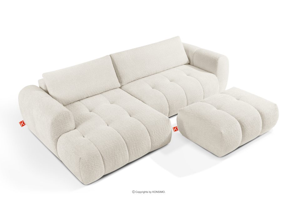 LIRA Ecksofa aus Boucle-Stoff weiß links weiß - Foto 6