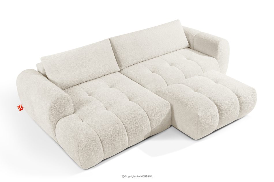 LIRA Ecksofa aus Boucle-Stoff weiß links weiß - Foto 7