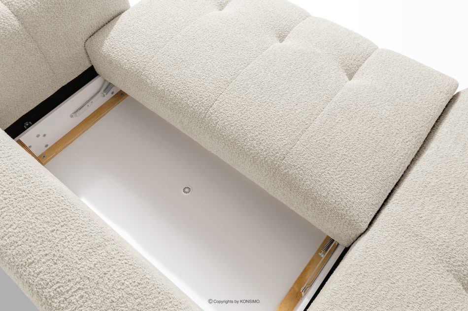 LIRA Ecksofa aus Boucle-Stoff weiß links weiß - Foto 15