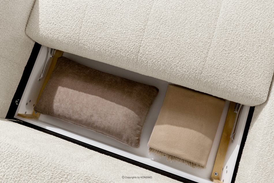 LIRA Ecksofa aus Boucle-Stoff weiß links weiß - Foto 16