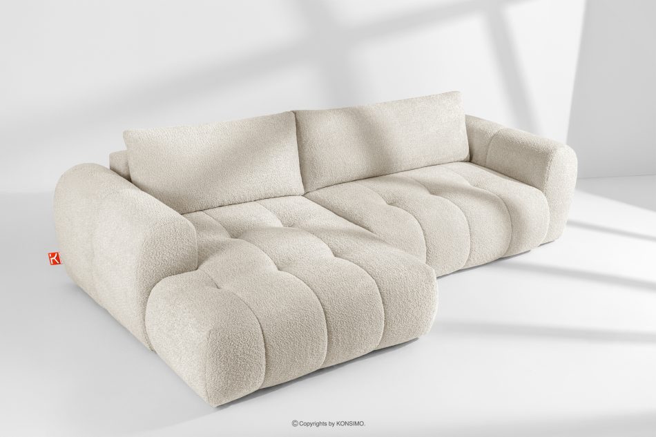 LIRA Ecksofa aus Boucle-Stoff weiß links weiß - Foto 1