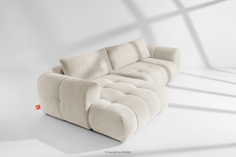 LIRA Ecksofa aus Boucle-Stoff weiß links weiß - Foto 18