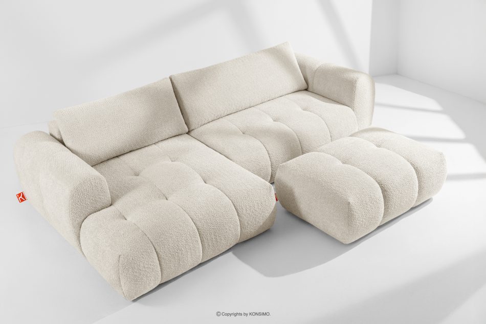 LIRA Ecksofa aus Boucle-Stoff weiß links weiß - Foto 19