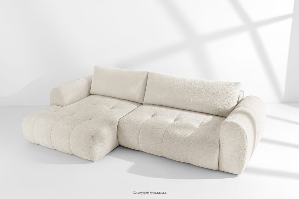 LIRA Ecksofa aus Boucle-Stoff weiß links weiß - Foto 20