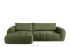 Ecksofa Boucle im Japandi-Stil olivgrün links