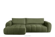 Ecksofa Boucle im Japandi-Stil olivgrün links