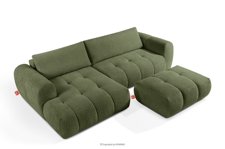 LIRA Ecksofa Boucle im Japandi-Stil olivgrün links oliv - Foto 6