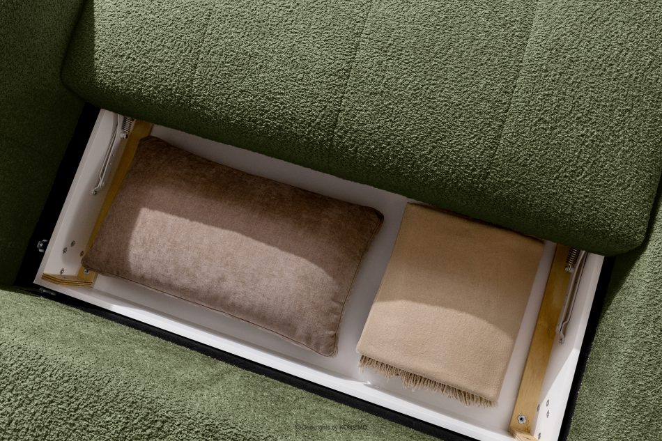 LIRA Ecksofa Boucle im Japandi-Stil olivgrün links oliv - Foto 16