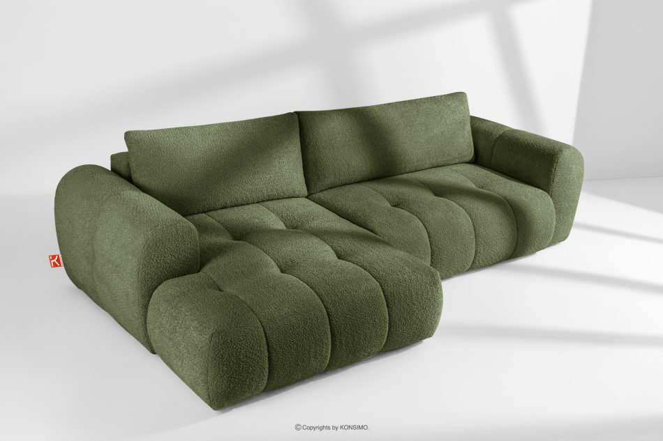 LIRA Ecksofa Boucle im Japandi-Stil olivgrün links oliv - Foto 1