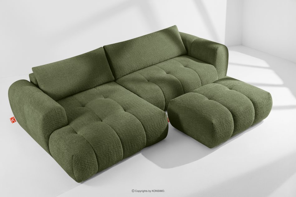 LIRA Ecksofa Boucle im Japandi-Stil olivgrün links oliv - Foto 19
