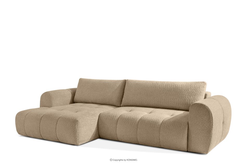 LIRA Ecksofa aus Boucle-Stoff beige links beige - Foto 2