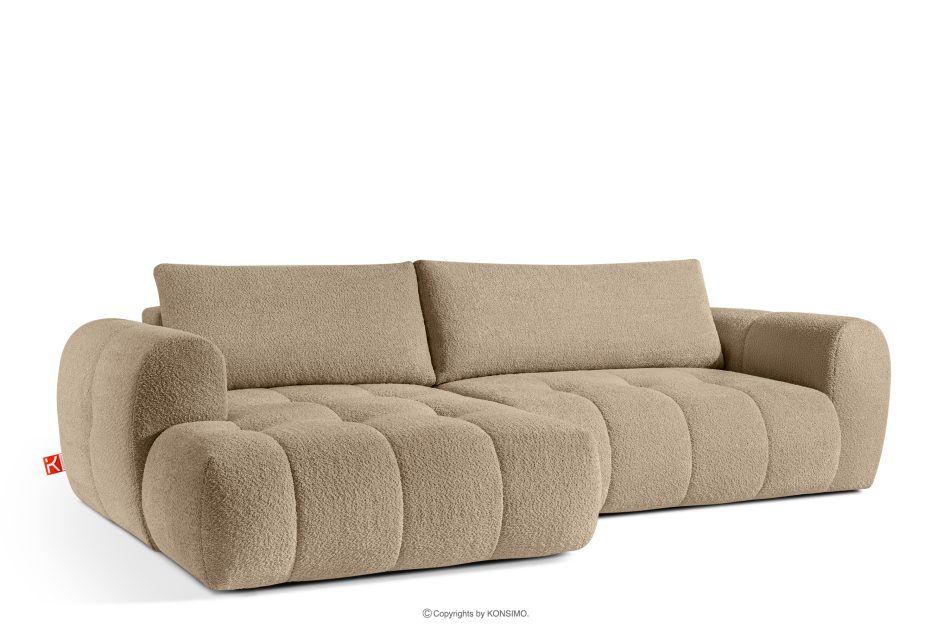 LIRA Ecksofa aus Boucle-Stoff beige links beige - Foto 3