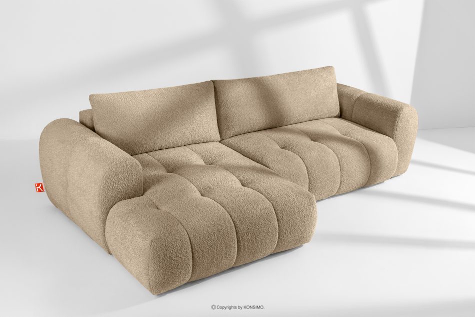 LIRA Ecksofa aus Boucle-Stoff beige links beige - Foto 1