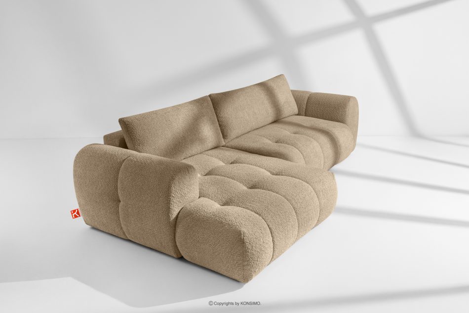LIRA Ecksofa aus Boucle-Stoff beige links beige - Foto 18