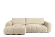 Ecksofa aus Boucle-Stoff hellbeige links