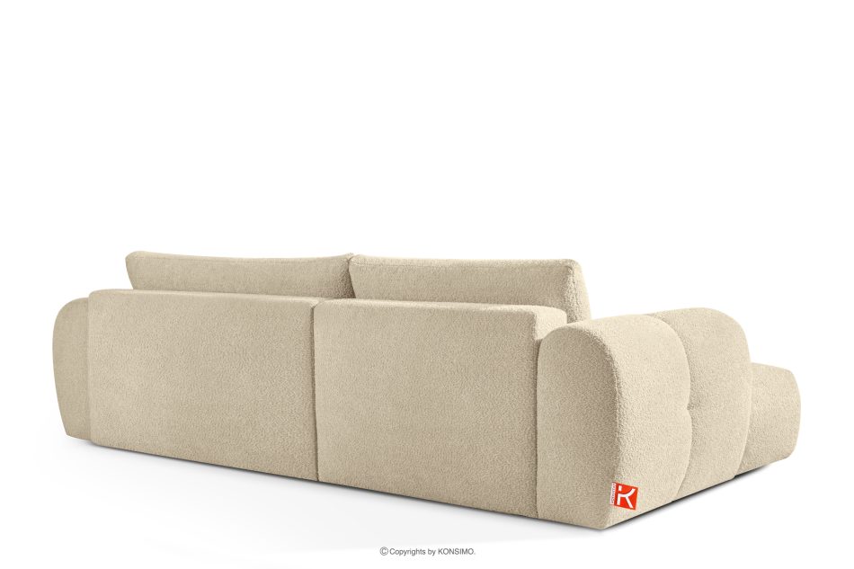LIRA Ecksofa aus Boucle-Stoff hellbeige links hellbeige - Foto 4
