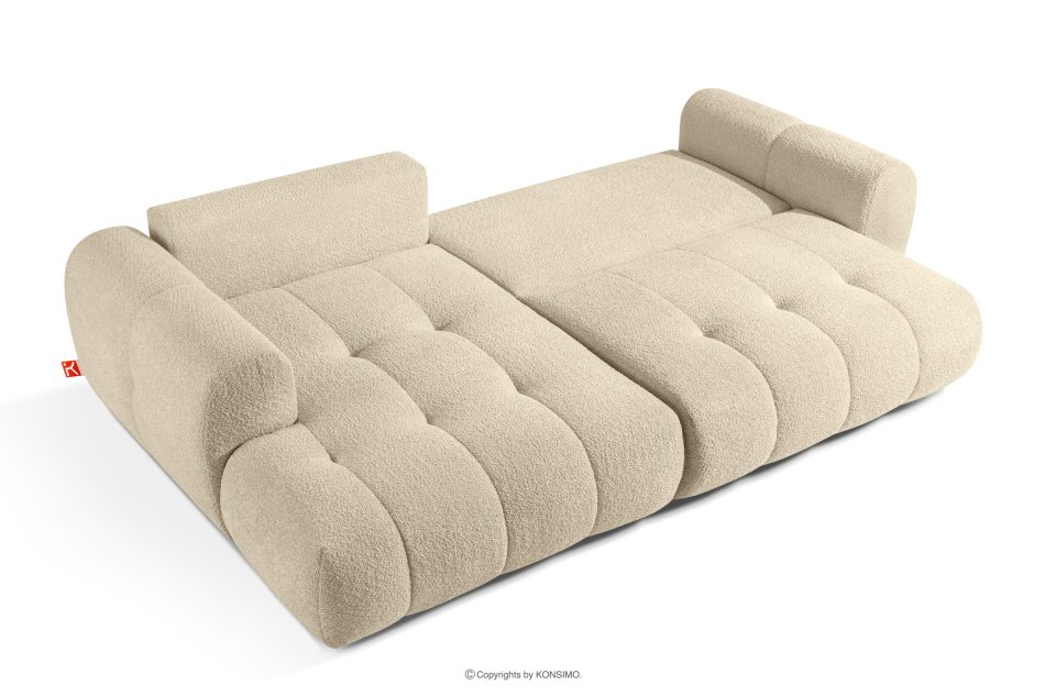 LIRA Ecksofa aus Boucle-Stoff hellbeige links hellbeige - Foto 5