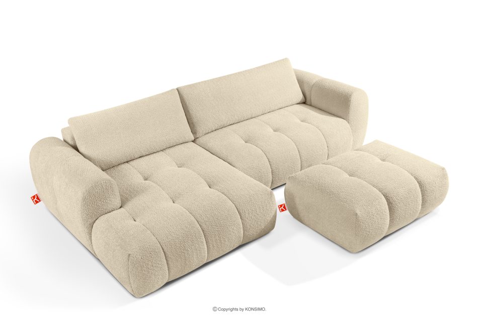 LIRA Ecksofa aus Boucle-Stoff hellbeige links hellbeige - Foto 6