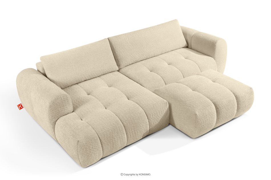 LIRA Ecksofa aus Boucle-Stoff hellbeige links hellbeige - Foto 7