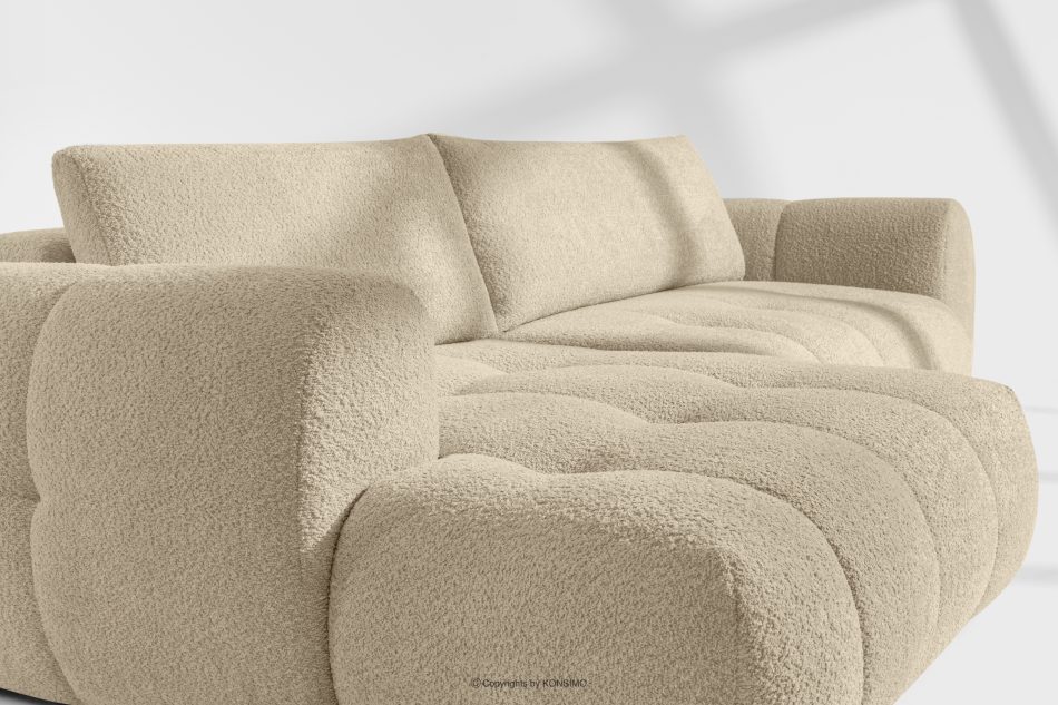 LIRA Ecksofa aus Boucle-Stoff hellbeige links hellbeige - Foto 11