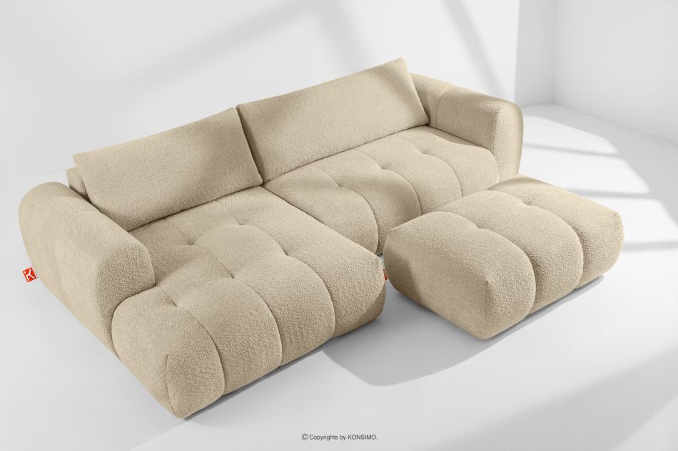 LIRA Ecksofa aus Boucle-Stoff hellbeige links hellbeige - Foto 19