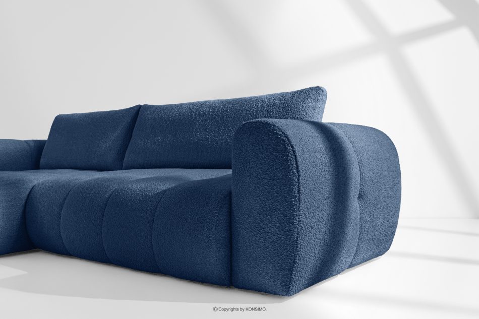 LIRA Ecksofa Boucle im Japandi-Stil marineblau links marineblau - Foto 13